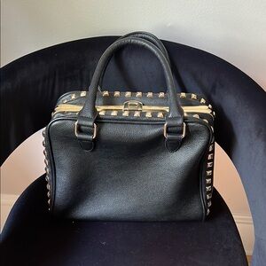 Black & Gold Studded Handbag